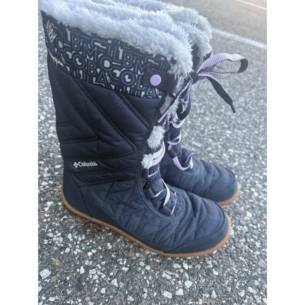 Columbia Boots Womens Size 4 Blue Quilted Omni-Grip Faux Fur Lined 200 Grams